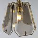 French Brass and Smoked Glass Hal Pendant, 1970s