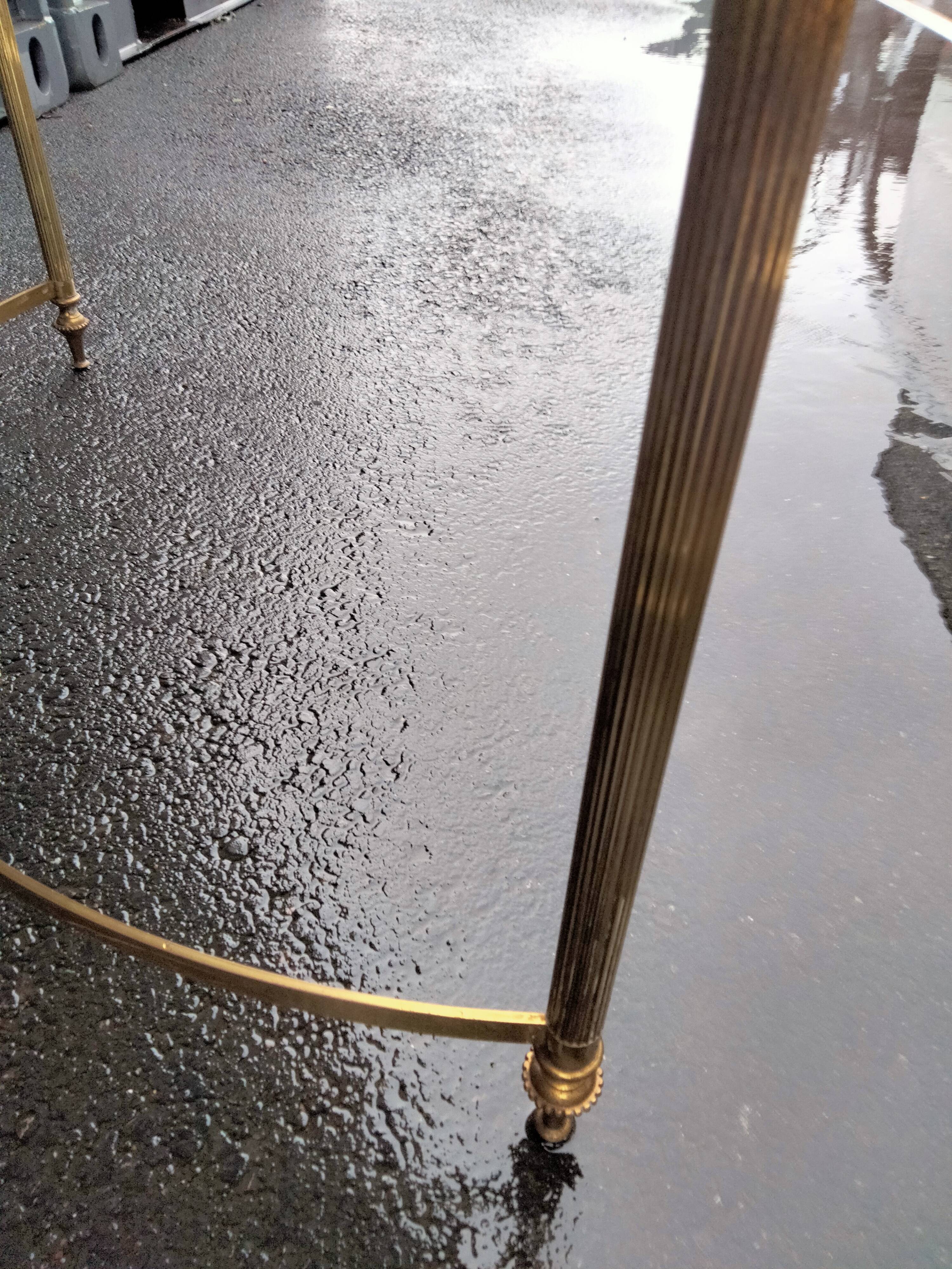 Old vintage gilded side table with marble top