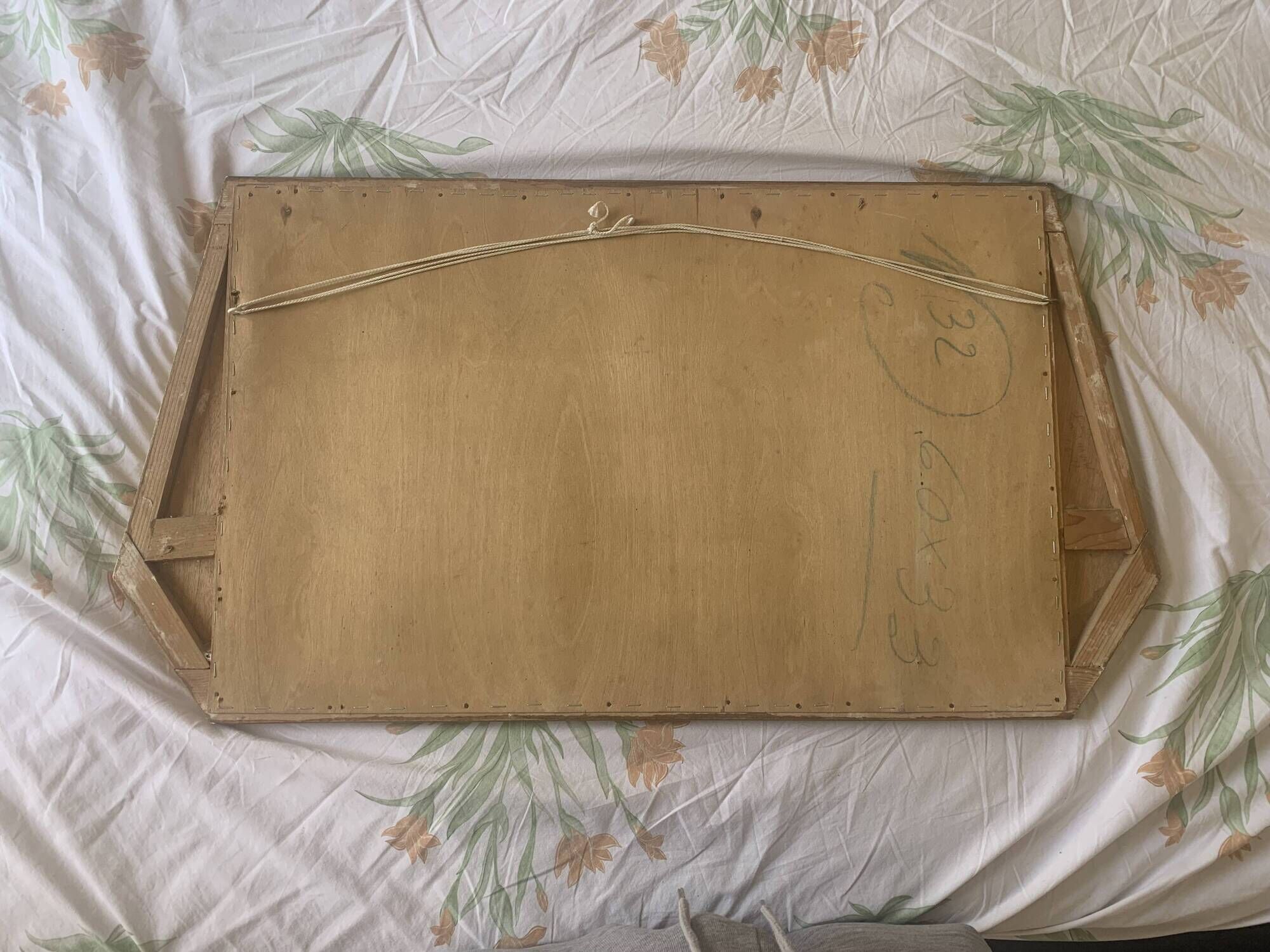 Vintage 1900 Art Nouveau beveled mirror in silver-plated gilded wood - 51 x 32 cm