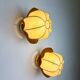 Pair of cocoon sconces with pine, Italy, 1970s