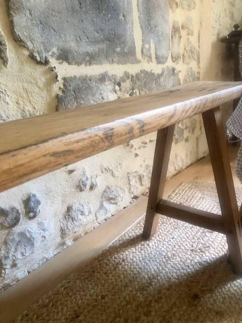 Antique wooden farm bench