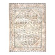 1970s Vintage Persian Handmade Wool Cotton Beige Area Rug 287x384