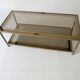 vintage brass coffee table with smoked glass mirror, antique Maison Jansen