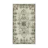 Handmade hi-low pile anatolian 1980s 159 cm x 278 cm grey rug