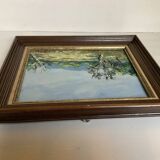 Tableau huile sur panneau paysage