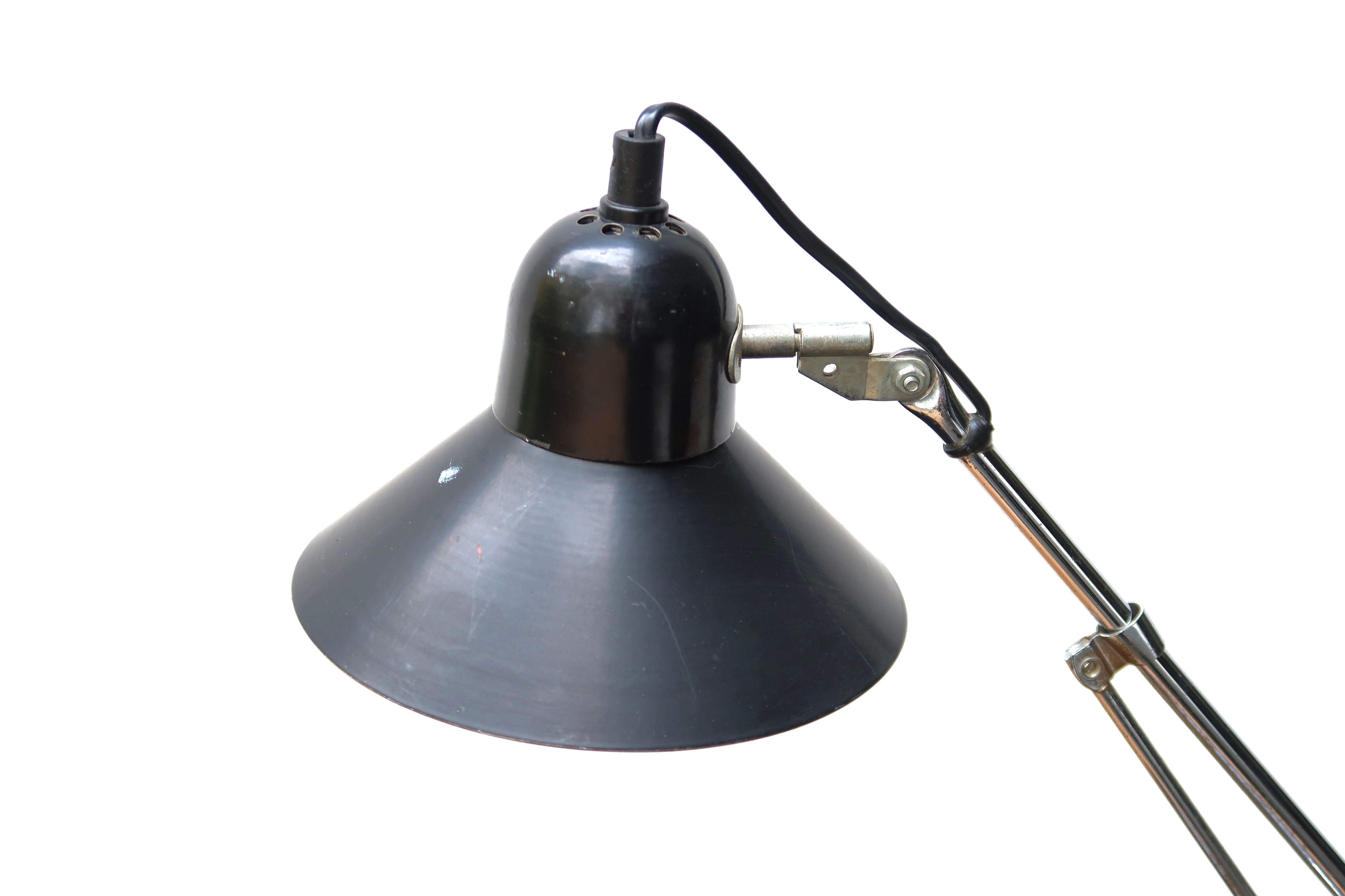 Black articulated desk lamp Aluminor, 60s