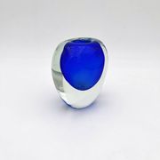 Murano Sommerso Cobalt Blue Vase 11cm 1kg Vintage Art Glass Design 60s