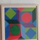 Tableau Vintage Art Optique - Kinetic Geometry - Wooden Frame 30x30cm