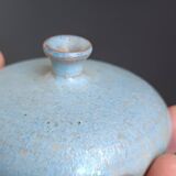 Glacier blue stoneware spherical ceramic Antonio Lampecco vintage