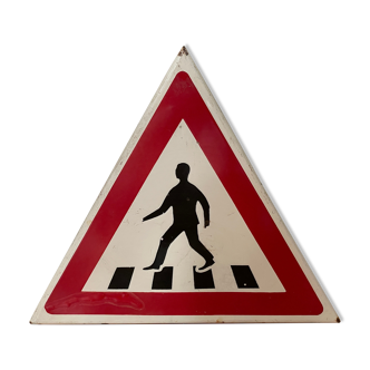 Pedestrian crossing traffic sign original 1970's driving school sign man cave