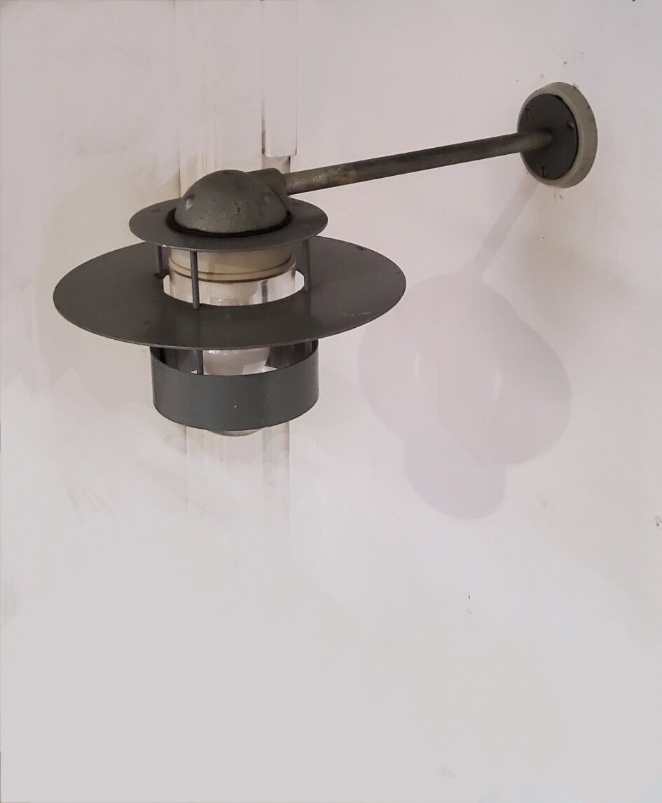 Metal and glass wall lamp by Jens Møller-Jensen for Louis Poulsen