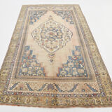 Tapis  beige & bleu oushak, 151x263cm