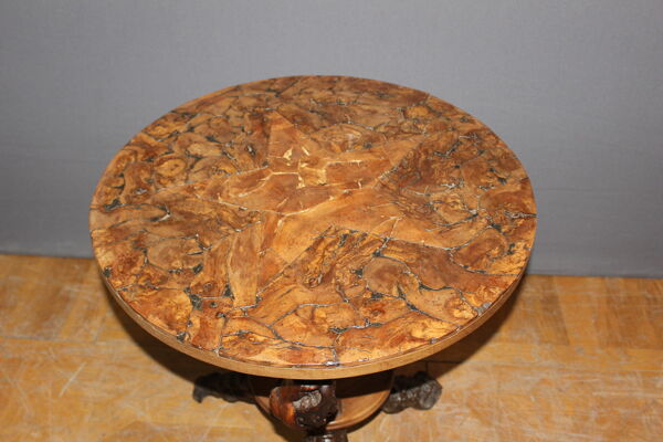 Guéridon brutaliste en cep de vigne vers 1950