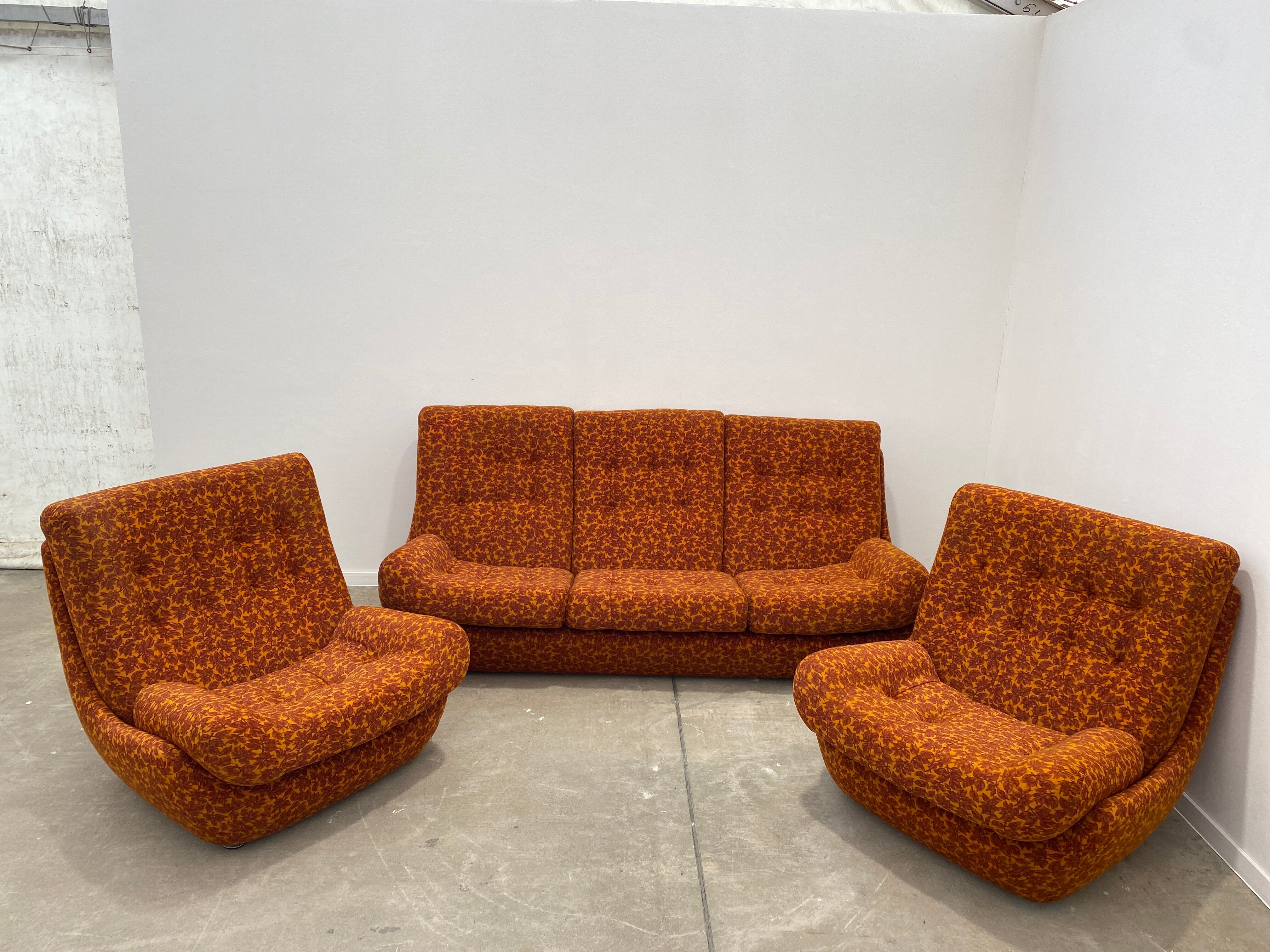 eastern bloc vintage living room set by jitona, czechoslovakia, 1970s