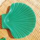 2 green ceramic scallops
