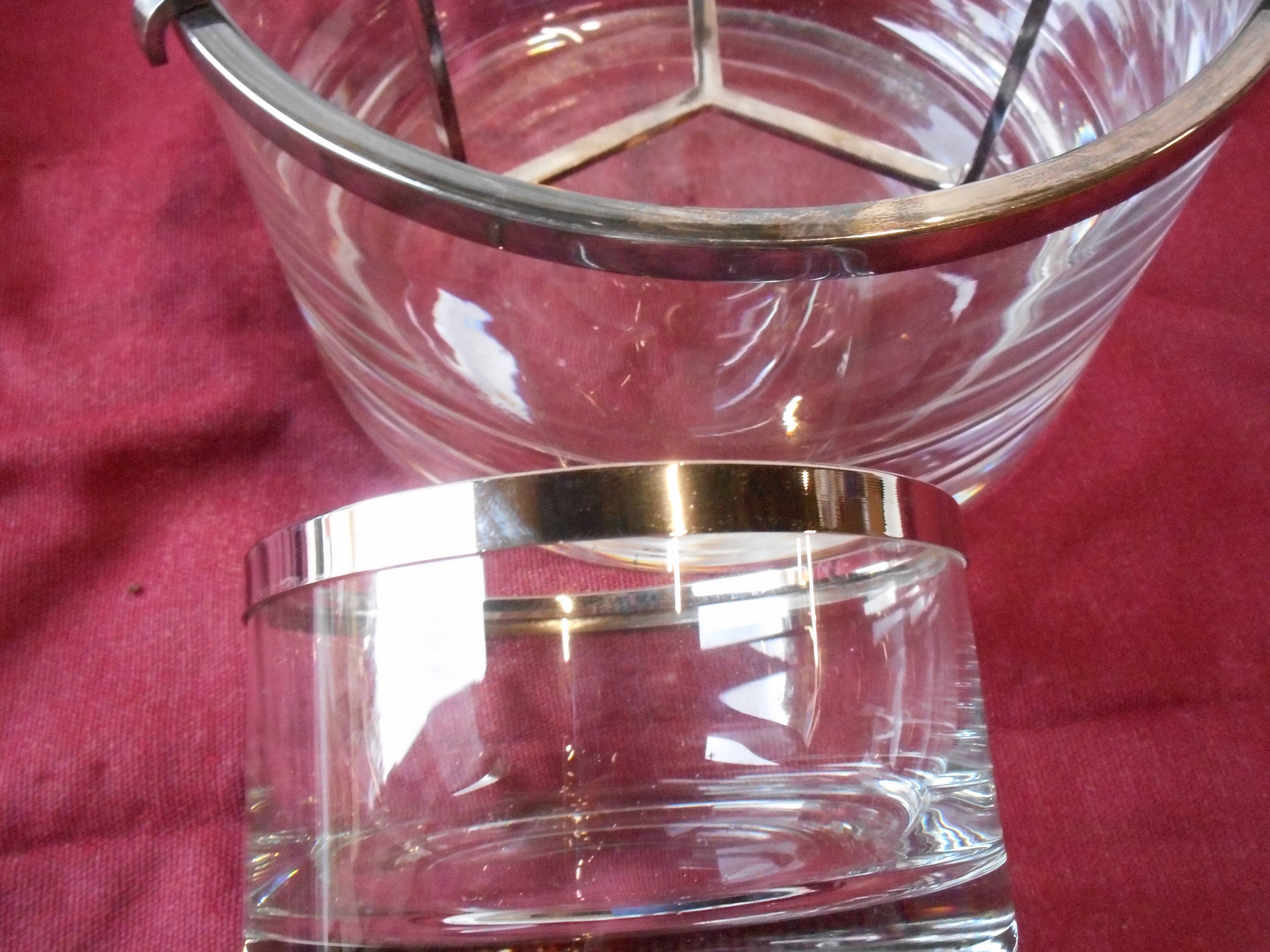 Glass and chrome caviar cup