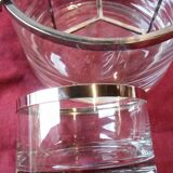 Glass and chrome caviar cup