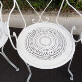 Lot of 4 restored old wrought iron armchairs