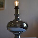 Large chrome metal lamp base 1970s vintage 70's space age