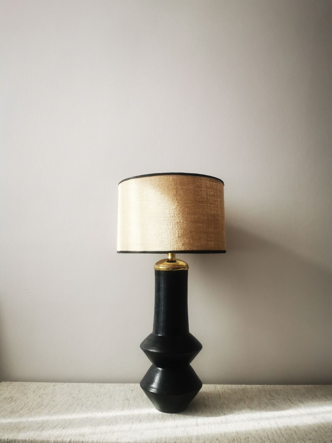 Black ceramic lamp