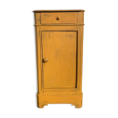 Yellow painted wooden bedside table
