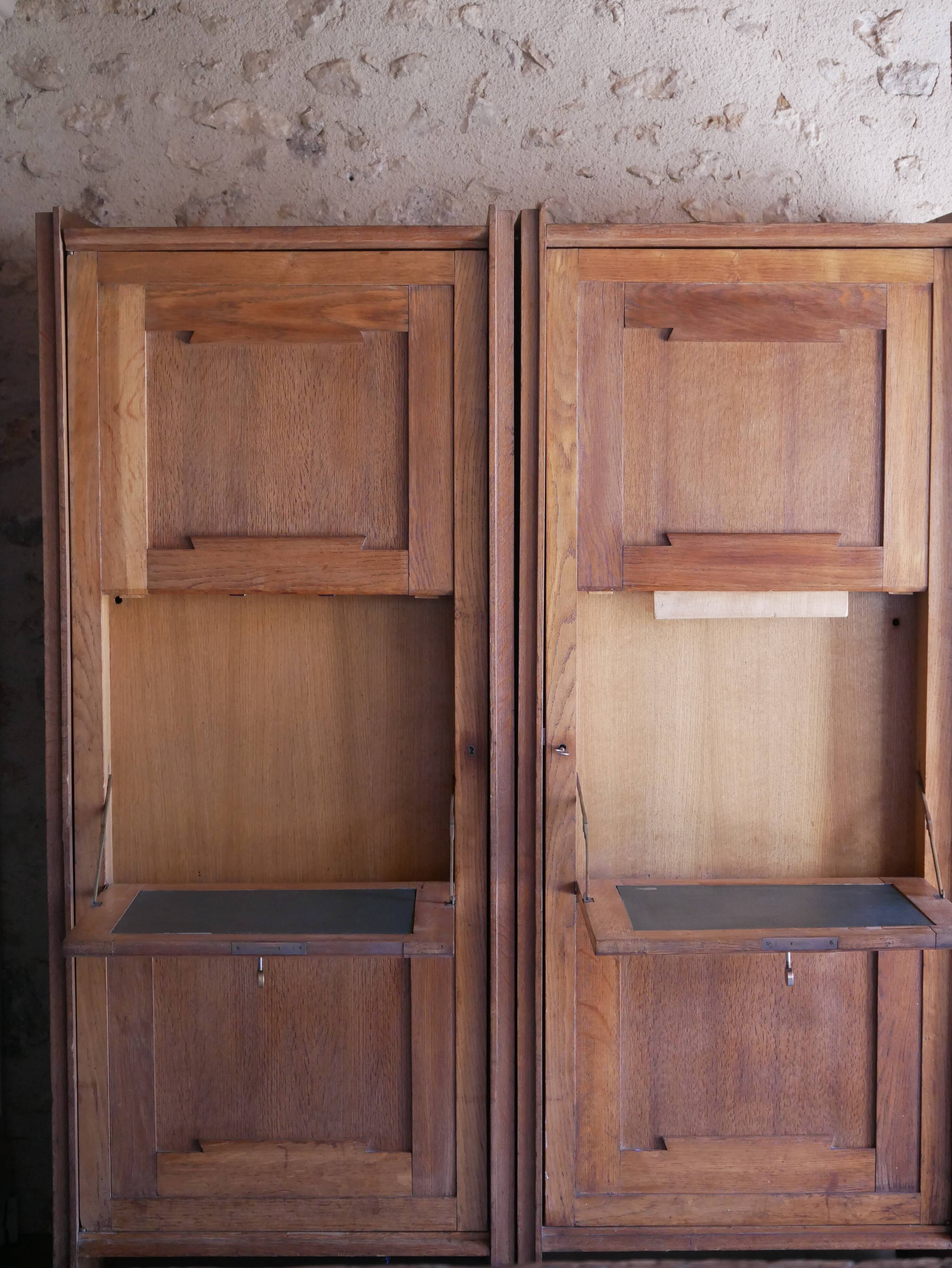 Pair of twin secretary cabinets