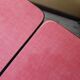 Table en formica rouge vintage