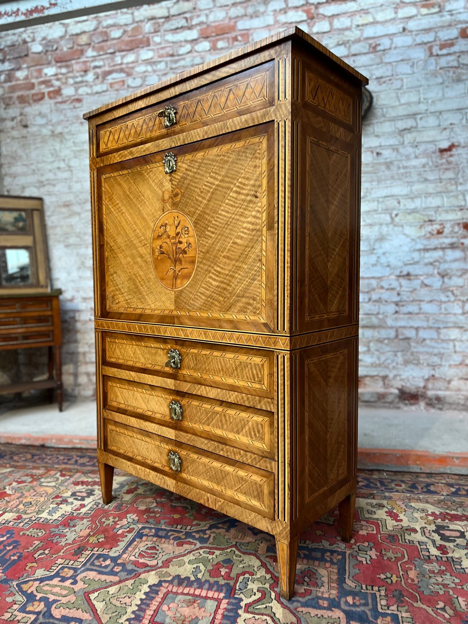 Writing desk in marquetry of Louis XVI XVIII century