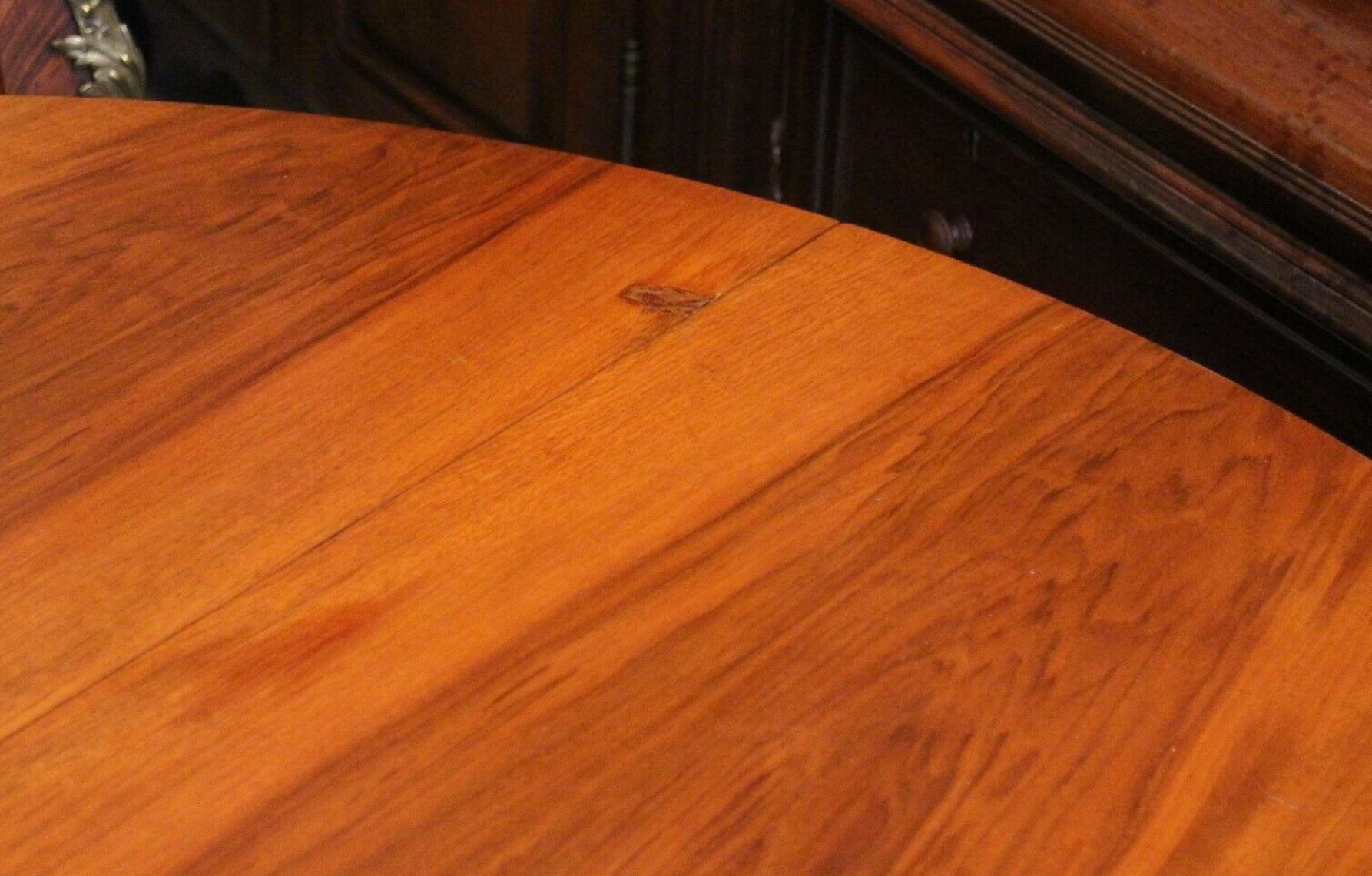 Louis XVI-style blond walnut half-moon console table