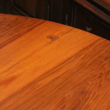 Louis XVI-style blond walnut half-moon console table