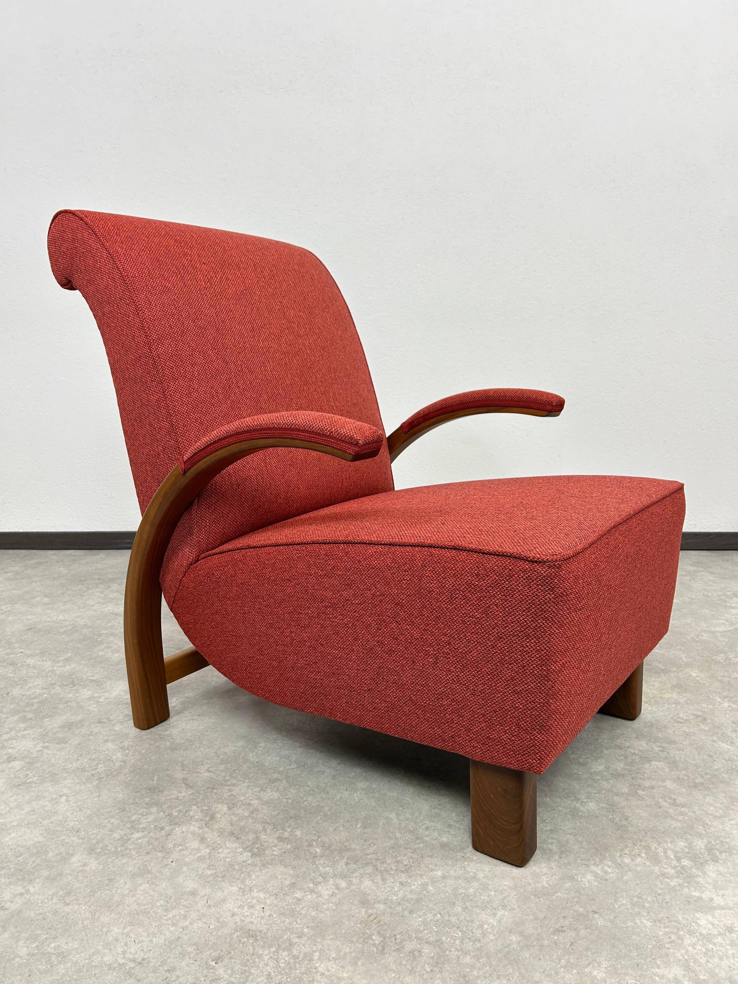 Red Art Deco lounge chairs