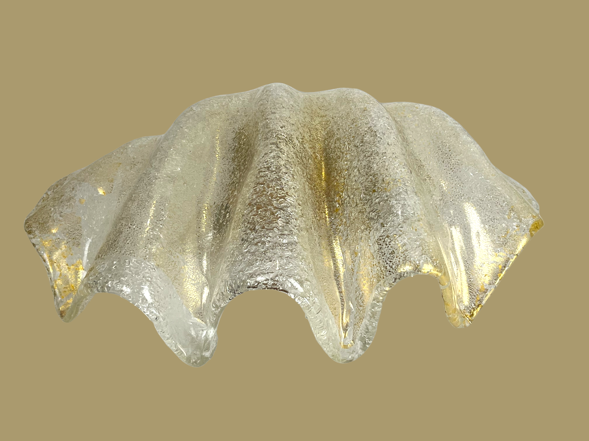 Paire d appliques mural en verre de murano en forme de coquillage des années 70