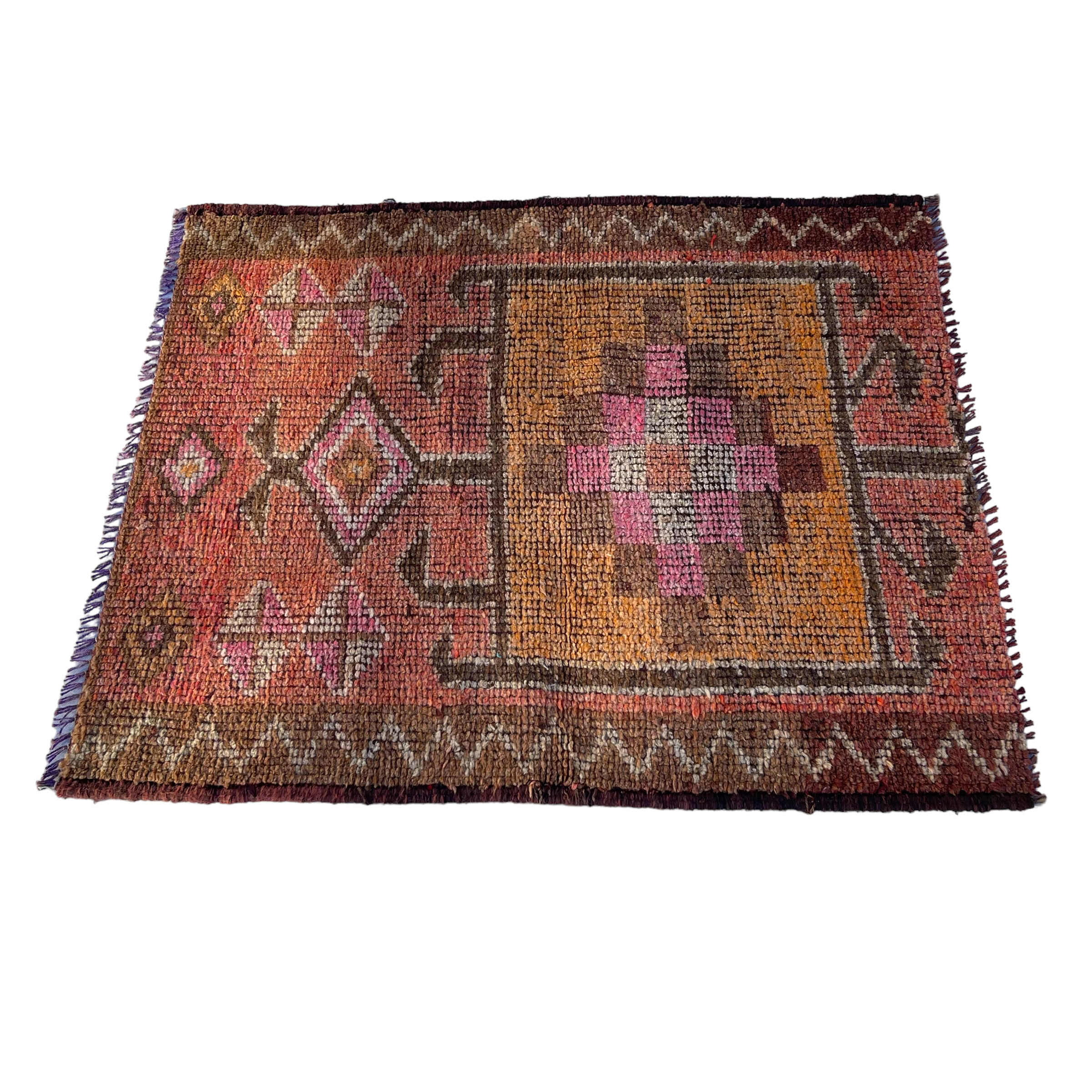 Tapis kurde vintage, 110 x 95 cm