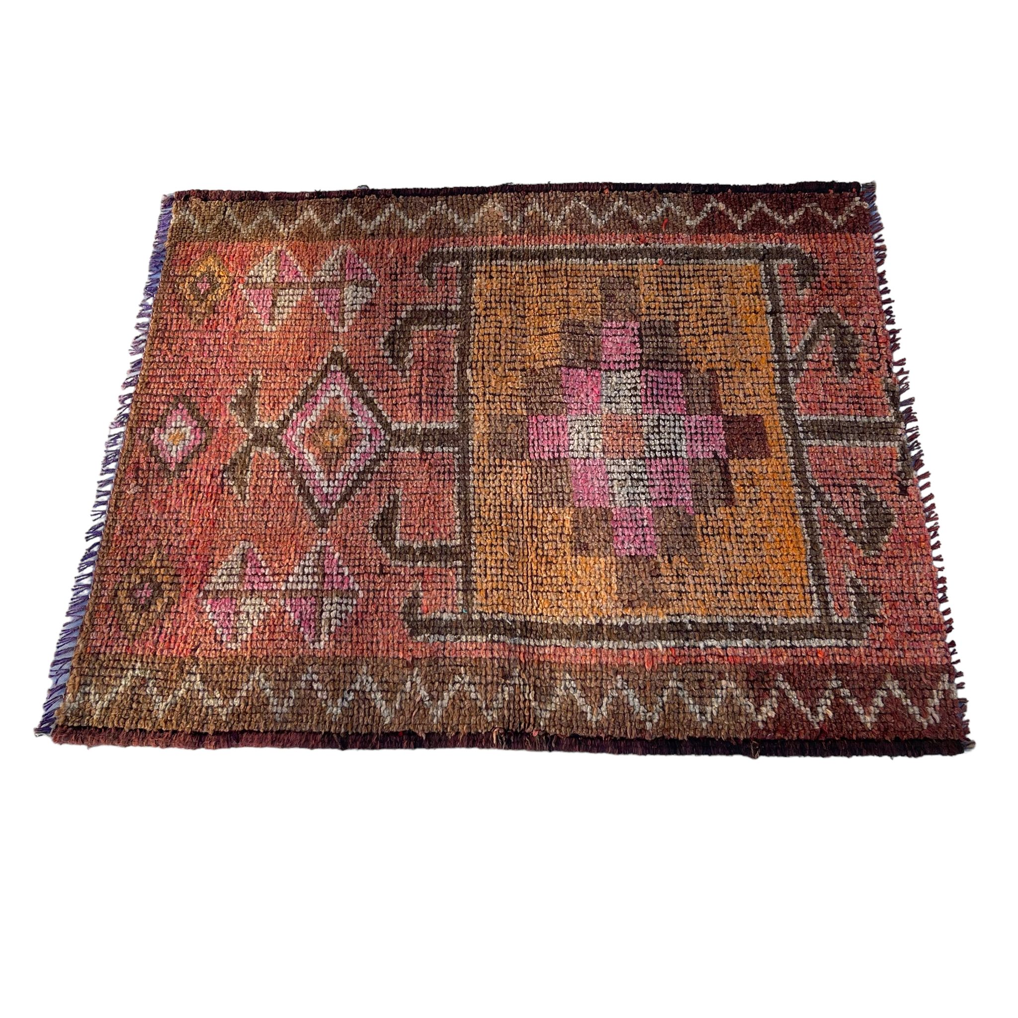 Tapis kurde vintage, 110 x 95 cm