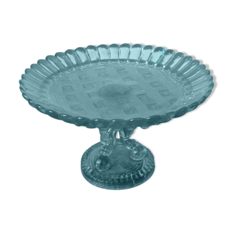Small blue molded glass cut