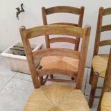 4 vintage straw chairs