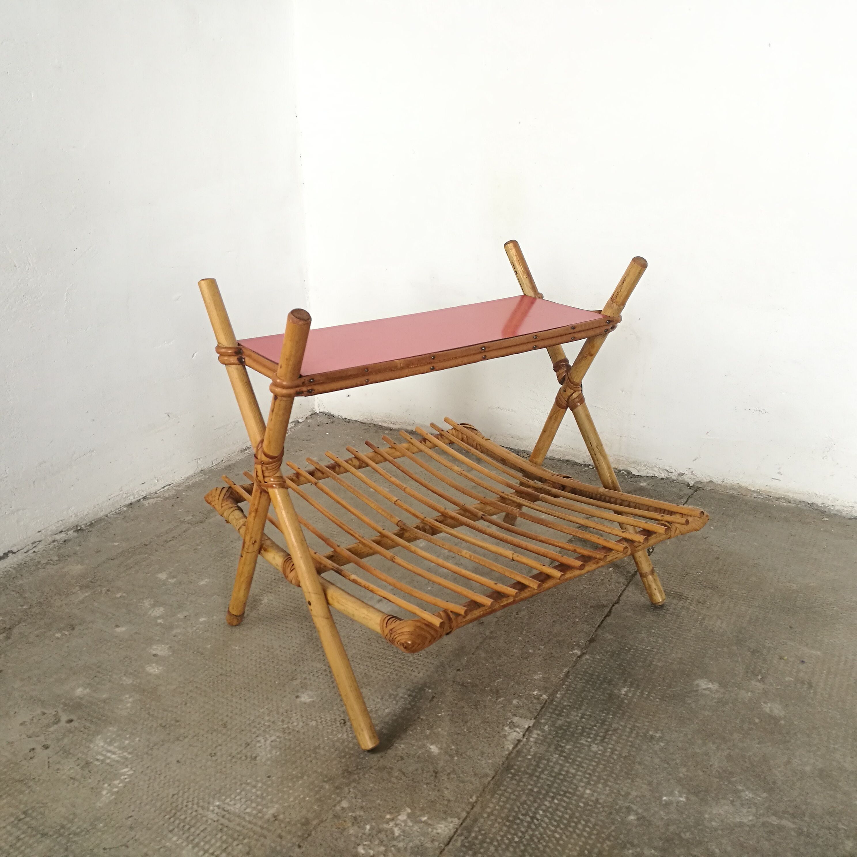 Rattan magazine holder