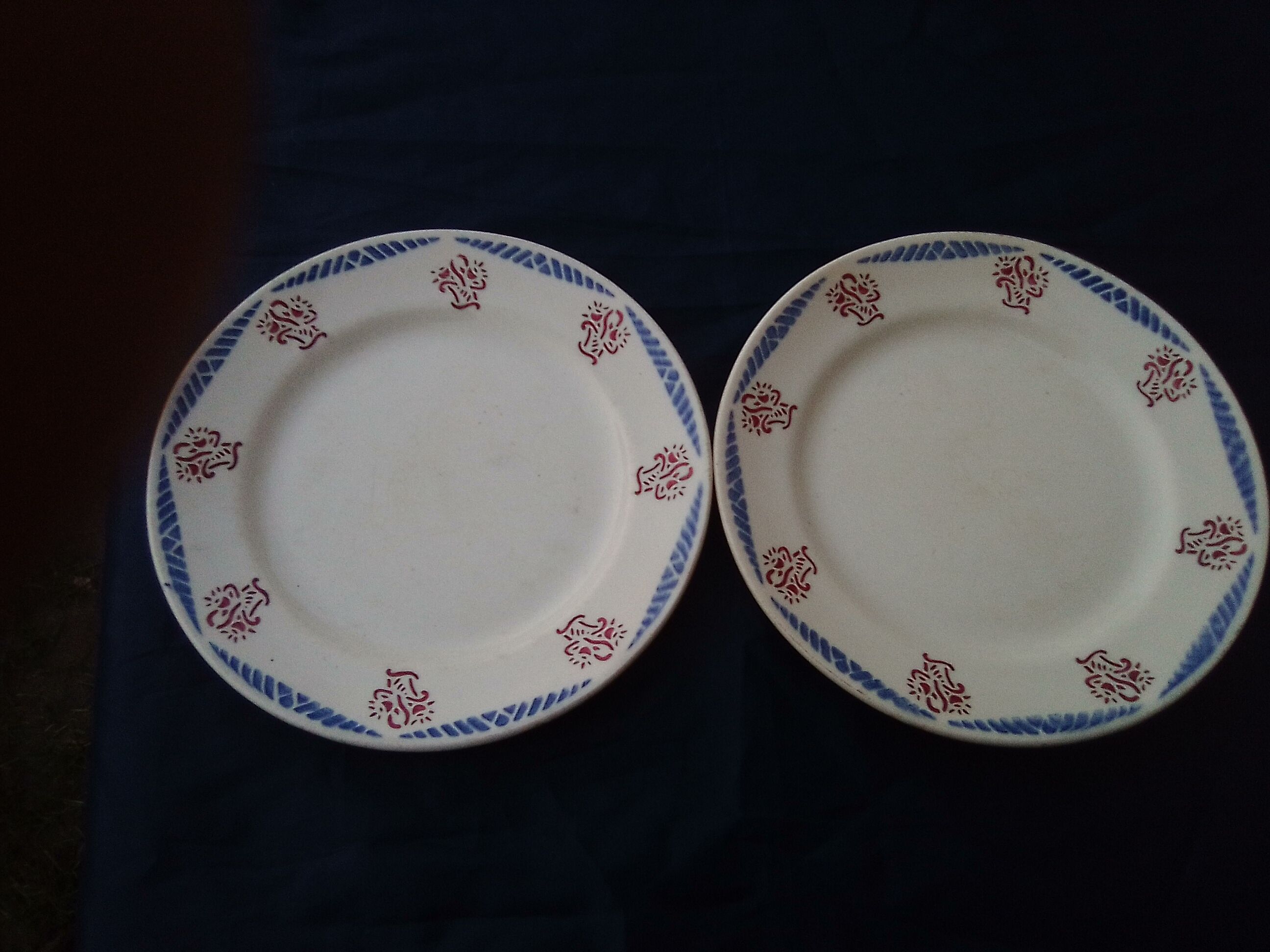 2 flat plates faïence du rhône aurut brothers model toulouse diam 23 cm