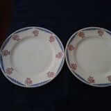 2 flat plates faïence du rhône aurut brothers model toulouse diam 23 cm