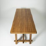 Elm table by Aranjou, France 1970s