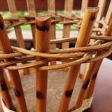 Vintage rattan plant holder