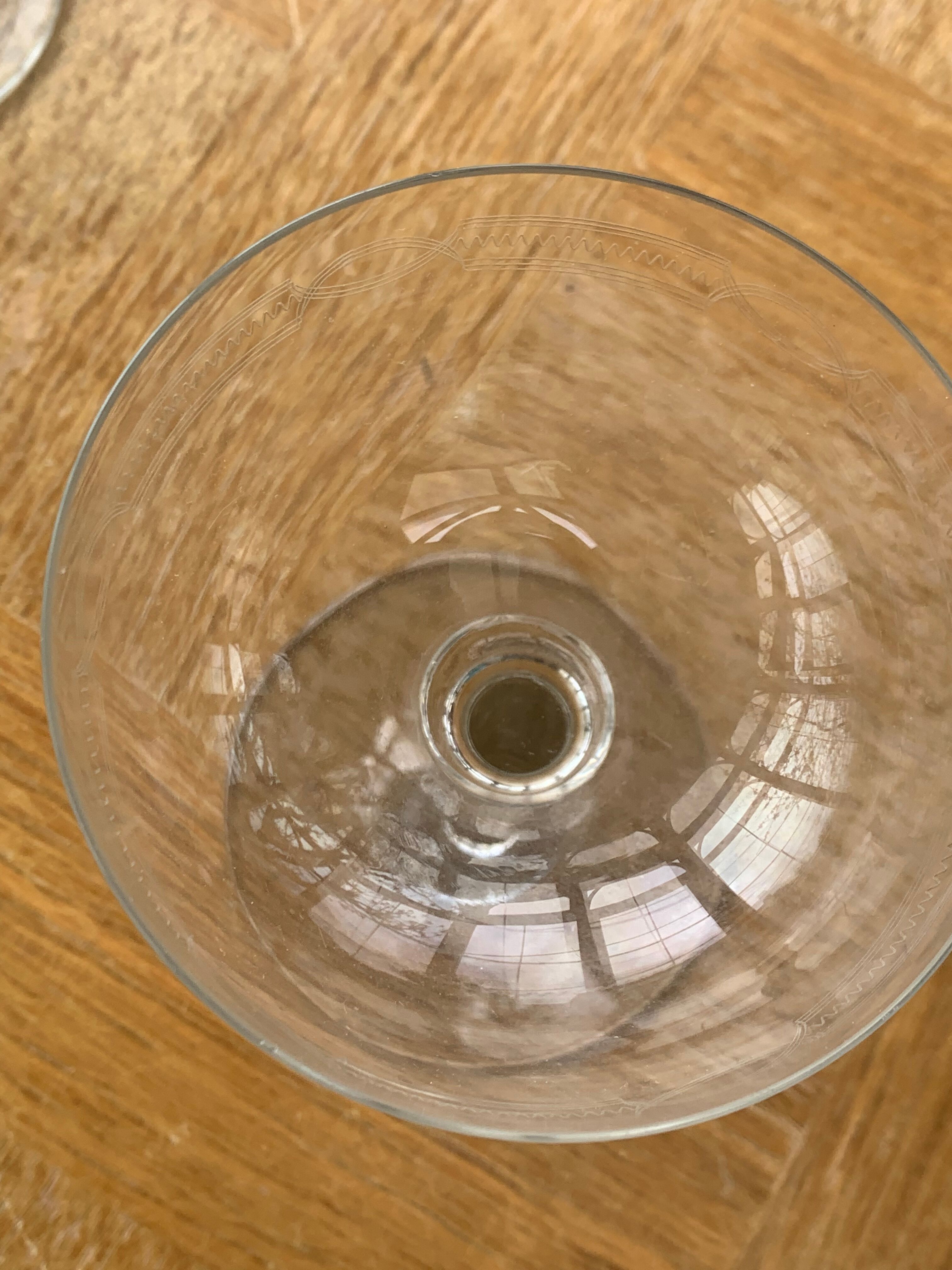 5 vintage mismatched champagne glasses