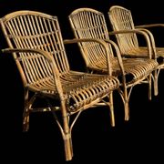 Set of 3 rattan armchairs from the 1970s France