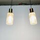 Pair of vintage cut glass pendant lights from the 1970s.