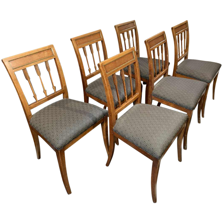 Series of 6 chairs at the etruscan directoire d'epoque in mahogany, 1800