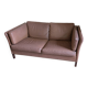 Canapé scandinave cuir marron 2 places