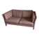 Canapé scandinave cuir marron 2 places