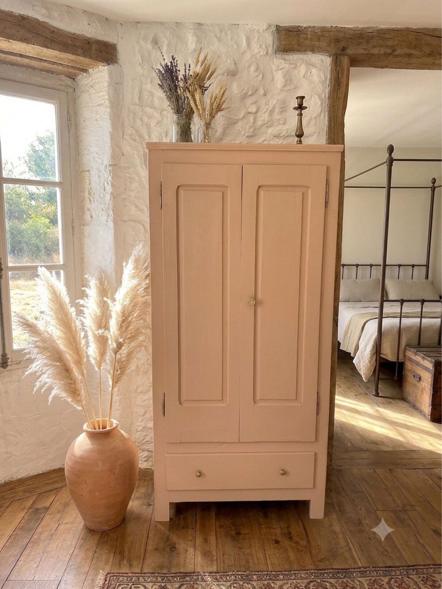 Parisian wardrobe made of solid wood