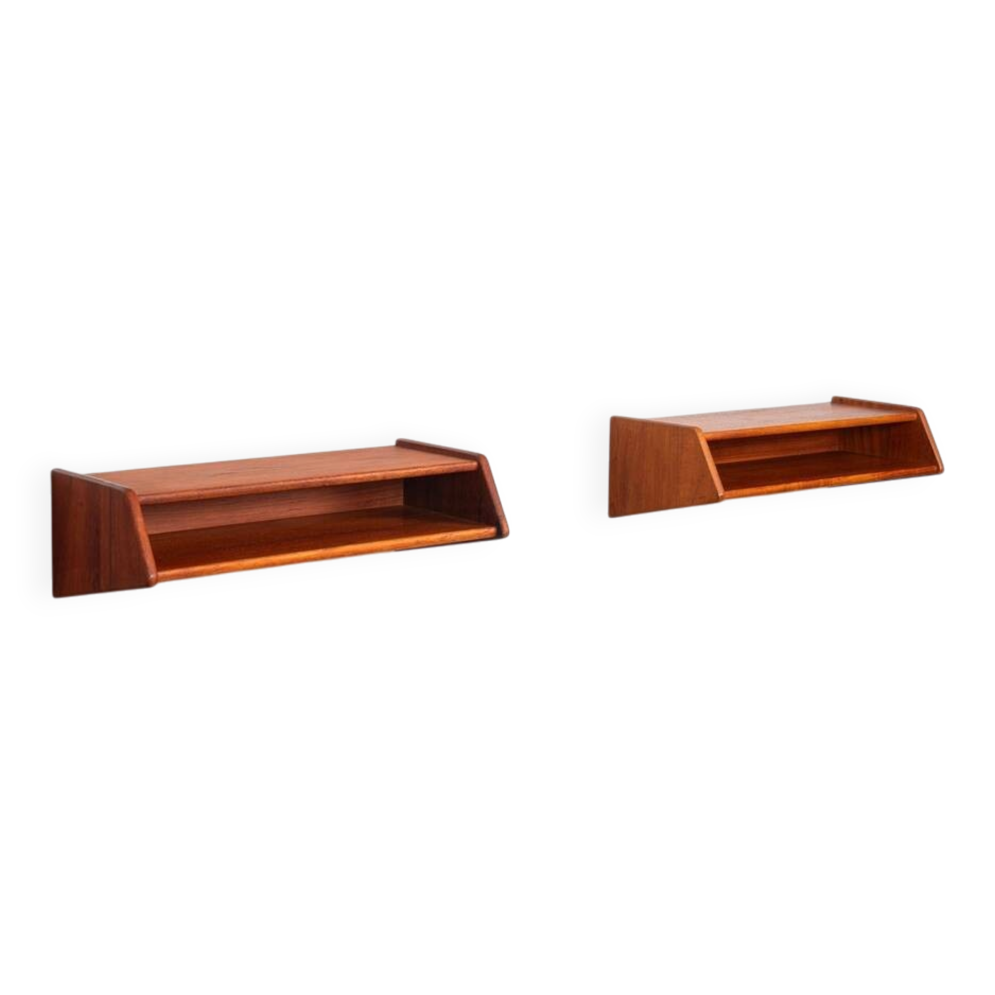 Aksel Kjersgaard floating nightstands No 24 in teak Odder Denmark 1960