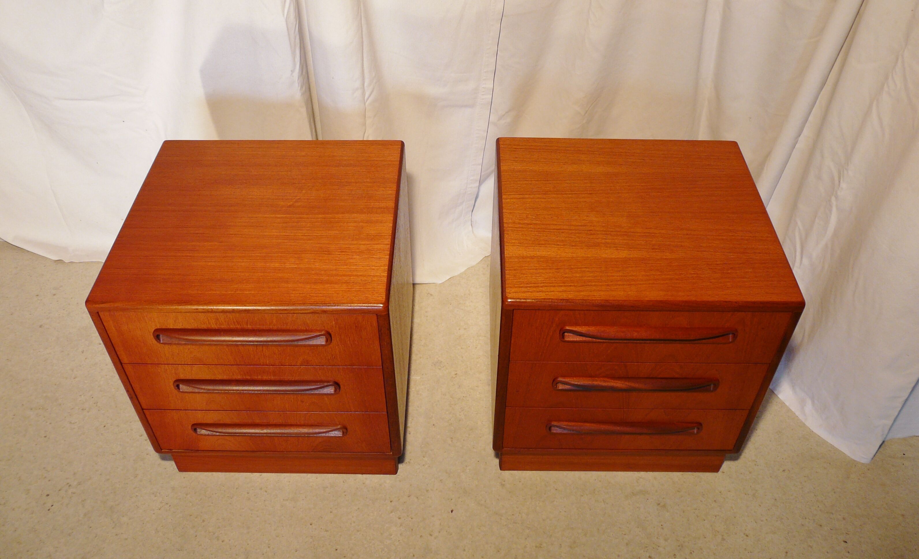Pair of Scandinavian G Plan teak bedsides
